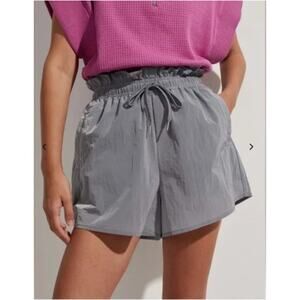 VARLEY | Gray Tulair High Rise Short  Shimmer Shell Gray Nylon | Extra Small